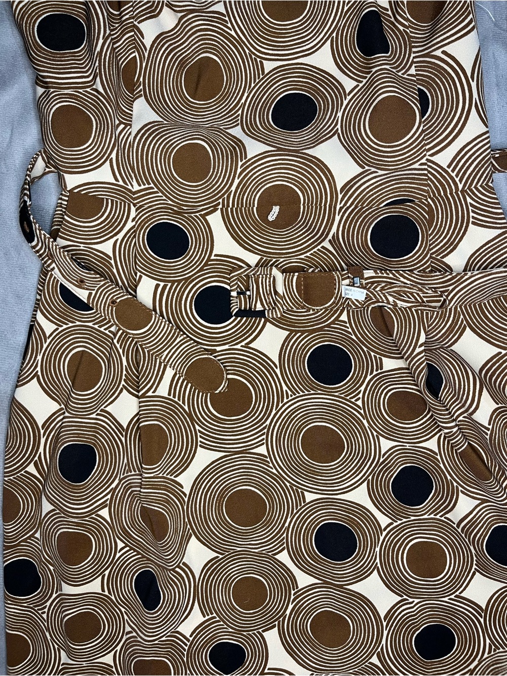 NWT Anne Klein Brown & Black Concentric Circle Print Sheath Dress Size 4 - Picture 4 of 6